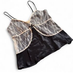 Flora Nikrooz Lace Camisole Lingerie Top Black Ivory Large